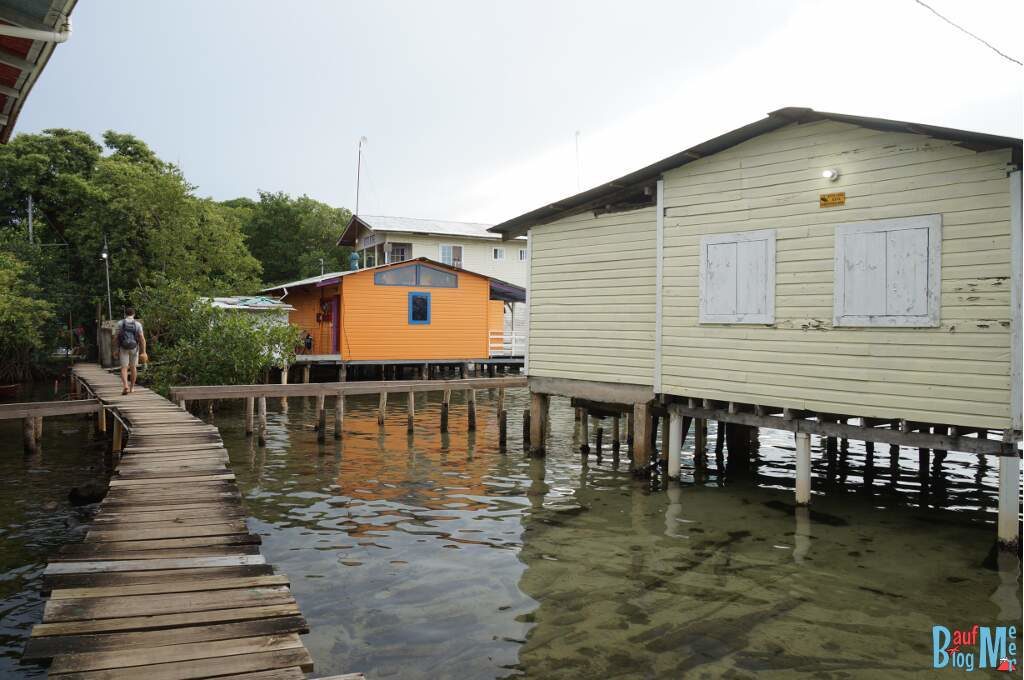 Wohngebiet Bocas del Toro zur Regenzeit